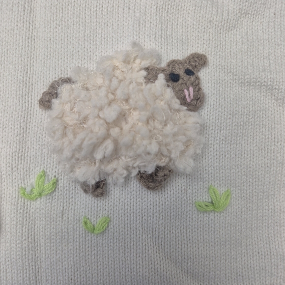 NWT Tahari 5T Sheep Easter Cardigan Spring Knit - Picture 3 of 9